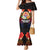 French Polynesia Bastille Day Mermaid Dress Tiare Flower and National Seal Polynesian Pattern