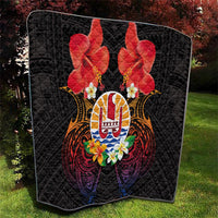 French Polynesia Bastille Day Quilt Tiare Flower and National Seal Polynesian Pattern LT03 - Polynesian Pride