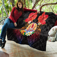French Polynesia Bastille Day Quilt Tiare Flower and National Seal Polynesian Pattern LT03 - Polynesian Pride