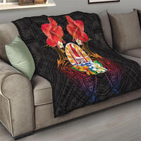 French Polynesia Bastille Day Quilt Tiare Flower and National Seal Polynesian Pattern LT03 - Polynesian Pride