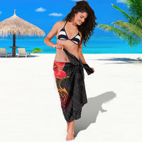 French Polynesia Bastille Day Sarong Tiare Flower and National Seal Polynesian Pattern LT03 - Polynesian Pride