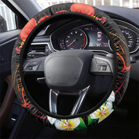 French Polynesia Bastille Day Steering Wheel Cover Tiare Flower and National Seal Polynesian Pattern LT03 - Polynesian Pride