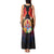 French Polynesia Bastille Day Tank Maxi Dress Tiare Flower and National Seal Polynesian Pattern