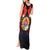 French Polynesia Bastille Day Tank Maxi Dress Tiare Flower and National Seal Polynesian Pattern