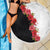 Hawaii Red Hibiscus Flowers Beach Blanket Polynesian Pattern With Half Black White Version