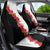 Hawaii Red Hibiscus Flowers Car Seat Cover Polynesian Pattern With Half Black White Version