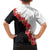 Hawaii Red Hibiscus Flowers Family Matching Puletasi and Hawaiian Shirt Polynesian Pattern With Half Black White Version