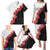 Hawaii Red Hibiscus Flowers Family Matching Puletasi and Hawaiian Shirt Polynesian Pattern With Half Black White Version