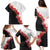 Hawaii Red Hibiscus Flowers Family Matching Puletasi and Hawaiian Shirt Polynesian Pattern With Half Black White Version