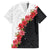 Hawaii Red Hibiscus Flowers Family Matching Puletasi and Hawaiian Shirt Polynesian Pattern With Half Black White Version