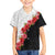 Hawaii Red Hibiscus Flowers Family Matching Puletasi and Hawaiian Shirt Polynesian Pattern With Half Black White Version