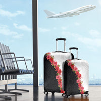 Hawaii Red Hibiscus Flowers Luggage Cover Polynesian Pattern With Half Black White Version LT03 - Polynesian Pride