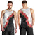 Hawaii Red Hibiscus Flowers Men Tank Top Polynesian Pattern With Half Black White Version