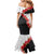 Hawaii Red Hibiscus Flowers Mermaid Dress Polynesian Pattern With Half Black White Version