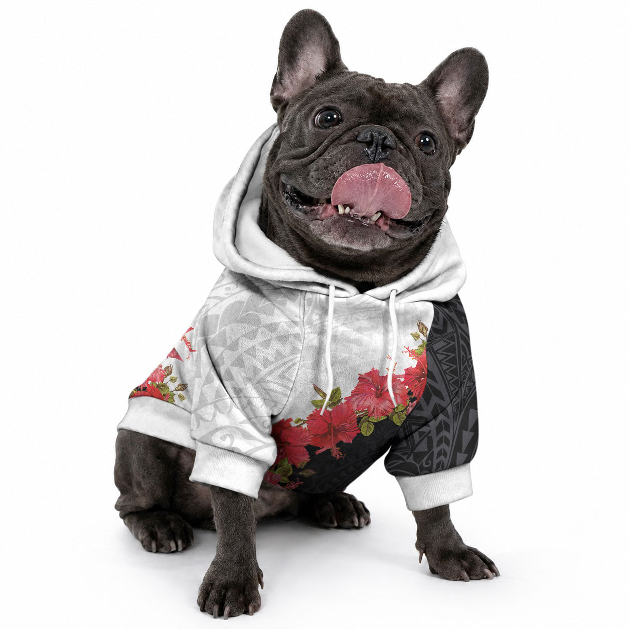 Hawaii Red Hibiscus Flowers Pet Hoodie LT03 - Polynesian Pride