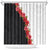 Hawaii Red Hibiscus Flowers Shower Curtain Polynesian Pattern With Half Black White Version