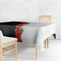 Hawaii Red Hibiscus Flowers Tablecloth Polynesian Pattern With Half Black White Version LT03 - Polynesian Pride