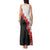 Hawaii Red Hibiscus Flowers Tank Maxi Dress Polynesian Pattern With Half Black White Version