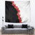 Hawaii Red Hibiscus Flowers Tapestry Polynesian Pattern With Half Black White Version