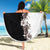 Hawaii Grayscale Hibiscus Flowers Beach Blanket Polynesian Pattern With Half Black White Version