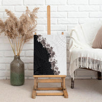 Hawaii Grayscale Hibiscus Flowers Canvas Wall Art Polynesian Pattern With Half Black White Version LT03 - Polynesian Pride