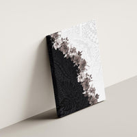Hawaii Grayscale Hibiscus Flowers Canvas Wall Art Polynesian Pattern With Half Black White Version LT03 - Polynesian Pride