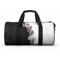 Hawaii Grayscale Hibiscus Flowers Duffle Bag LT03 One size Black - Polynesian Pride