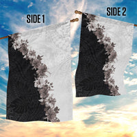Hawaii Grayscale Hibiscus Flowers Garden Flag Polynesian Pattern With Half Black White Version LT03 - Polynesian Pride