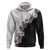 Hawaii Grayscale Hibiscus Flowers Hoodie Polynesian Pattern With Half Black White Version