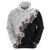 Hawaii Grayscale Hibiscus Flowers Hoodie Polynesian Pattern With Half Black White Version