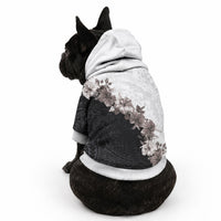 Hawaii Grayscale Hibiscus Flowers Pet Hoodie
