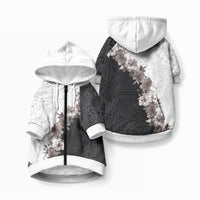 Hawaii Grayscale Hibiscus Flowers Pet Hoodie
