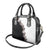 Hawaii Grayscale Hibiscus Flowers Shoulder Handbag Polynesian Pattern With Half Black White Version