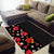 Hawaii Hibiscus and Plumeria Flowers Area Rug Tapa Tribal Pattern Half Style Colorful Mode