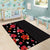 Hawaii Hibiscus and Plumeria Flowers Area Rug Tapa Tribal Pattern Half Style Colorful Mode