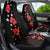 Hawaii Hibiscus and Plumeria Flowers Car Seat Cover Tapa Tribal Pattern Half Style Colorful Mode