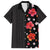 Hawaii Hibiscus and Plumeria Flowers Family Matching Off Shoulder Short Dress and Hawaiian Shirt Tapa Tribal Pattern Half Style Colorful Mode