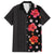 Hawaii Hibiscus and Plumeria Flowers Family Matching Short Sleeve Bodycon Dress and Hawaiian Shirt Tapa Tribal Pattern Half Style Colorful Mode