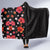 Hawaii Hibiscus and Plumeria Flowers Hooded Blanket Tapa Tribal Pattern Half Style Colorful Mode