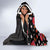 Hawaii Hibiscus and Plumeria Flowers Hooded Blanket Tapa Tribal Pattern Half Style Colorful Mode