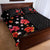 Hawaii Hibiscus and Plumeria Flowers Quilt Bed Set Tapa Tribal Pattern Half Style Colorful Mode