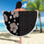 Hawaii Hibiscus and Plumeria Flowers Beach Blanket Tapa Tribal Pattern Half Style Grayscale Mode