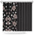 Hawaii Hibiscus and Plumeria Flowers Shower Curtain Tapa Tribal Pattern Half Style Grayscale Mode