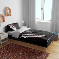 New Zealand Rugby Bedding Set Sporty Silver Fern Shape with Maori Tattoos LT03 - Polynesian Pride