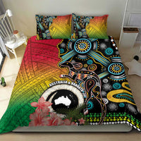 Vanuatu and Australia Together Bedding Set Kangaroo with Pig Tusk Indigenous Pattern LT03 - Polynesian Pride