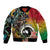 Vanuatu and Australia Together Bomber Jacket Kangaroo with Pig Tusk Indigenous Pattern