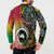 Vanuatu and Australia Together Button Sweatshirt Kangaroo with Pig Tusk Indigenous Pattern