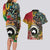 Vanuatu and Australia Together Couples Matching Long Sleeve Bodycon Dress and Hawaiian Shirt Kangaroo with Pig Tusk Indigenous Pattern