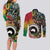 Vanuatu and Australia Together Couples Matching Long Sleeve Bodycon Dress and Long Sleeve Button Shirt Kangaroo with Pig Tusk Indigenous Pattern