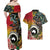 Vanuatu and Australia Together Couples Matching Off Shoulder Maxi Dress and Hawaiian Shirt Kangaroo with Pig Tusk Indigenous Pattern